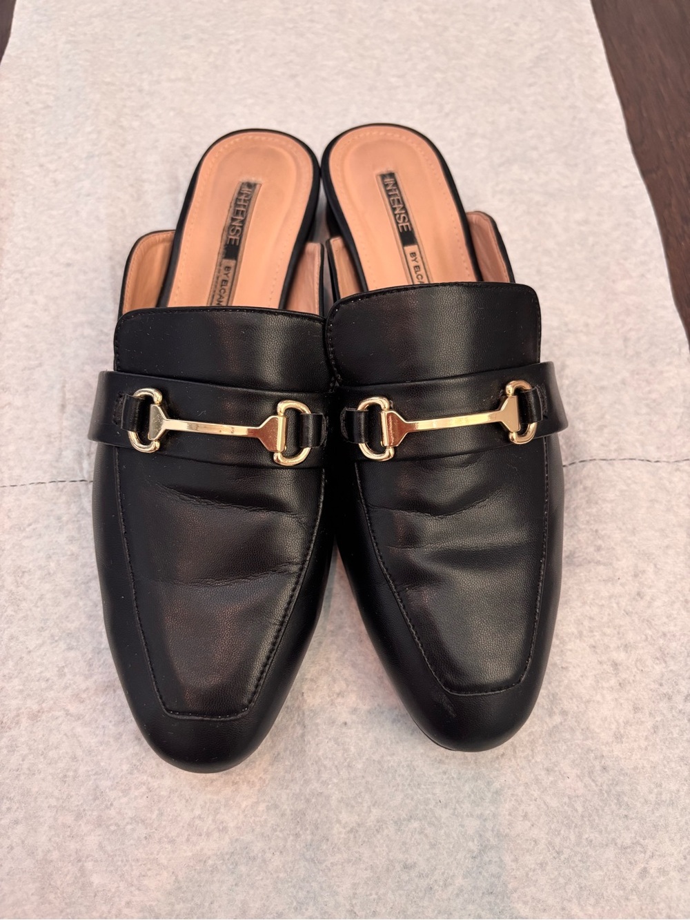 Black Horsebit Mule Loafers - Size US 8 / 250mm